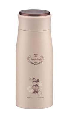 Garrafa de Água Pessoal Capitão Stag Disney MP, 350ml, Minnie MouseDesign Feminino, Bebida Direta, Isolamento a Vácuo, Mantém Quente ou Frio, MA-2340