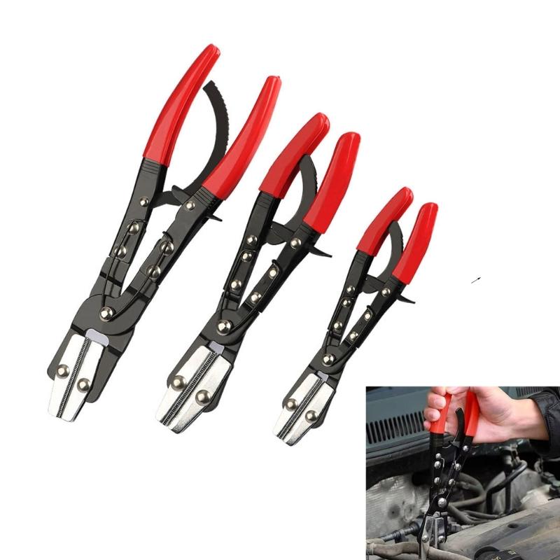 Heavy Duty Hose Clamp Tool Heat Treated 45 Steel Pinch Off Pliers for Durability Auto Mechanics Maintenance Applications