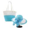 Summer Straw Hat And Bag Set With Large Brim For Beach Travel And Sun Protection