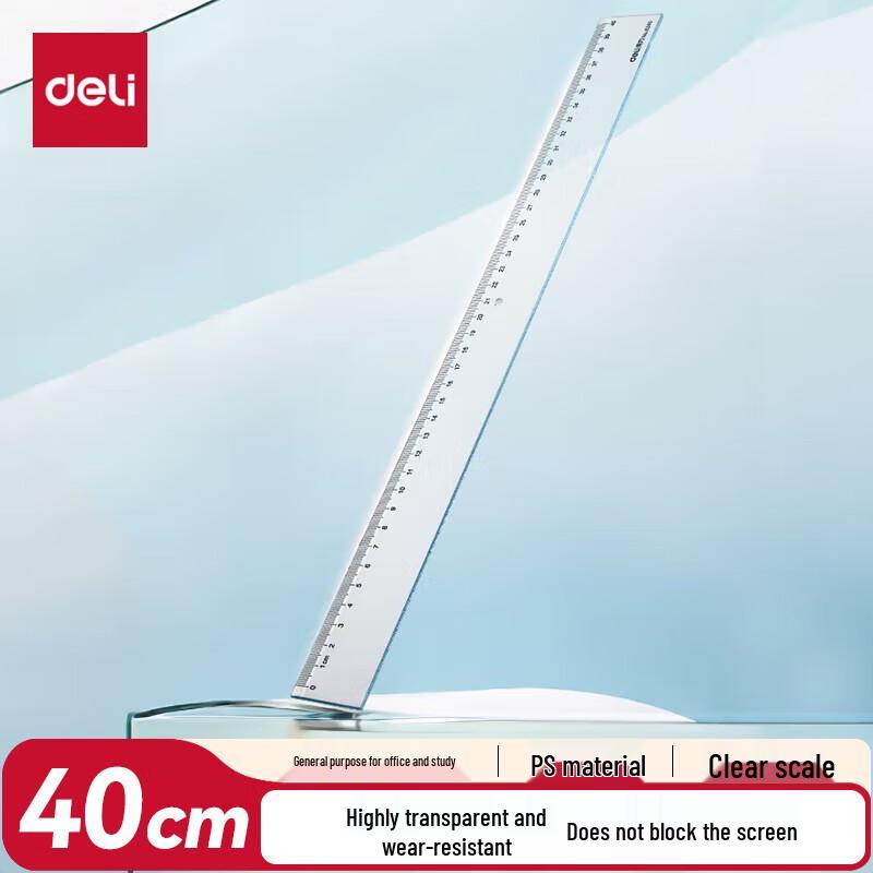 Deli 40cm Plastic Straight Ruler
