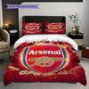 "Arsenal Emblem Golden Texture" Three-piece set (1 * duvet cover + 2 * pillowcase, without core) 2DFlat Duvet cover and pillowcase Bedding set
