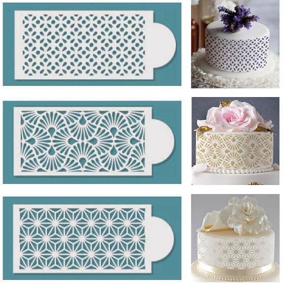 10 Pcs Cake Stencils Cake Templates Set Floral Plant Wedding Icing Stencils Irregular Geometry Lace Cake Molds Cookie Dessert Buttercream Decorating