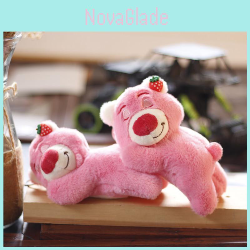 Charming Pink Bear Plush Keychain Soft Short Plush Stuffed Animal