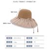 Summer new pleated bow light luxury temperament mesh gauze hat women's outdoor travel versatile big eaves fisherman hat