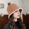 Korean Version of Autumn and Winter New Women's Outdoor Warm and Fashionable Small Basin Hat Casual Travel Color Blocking Bucket Hat