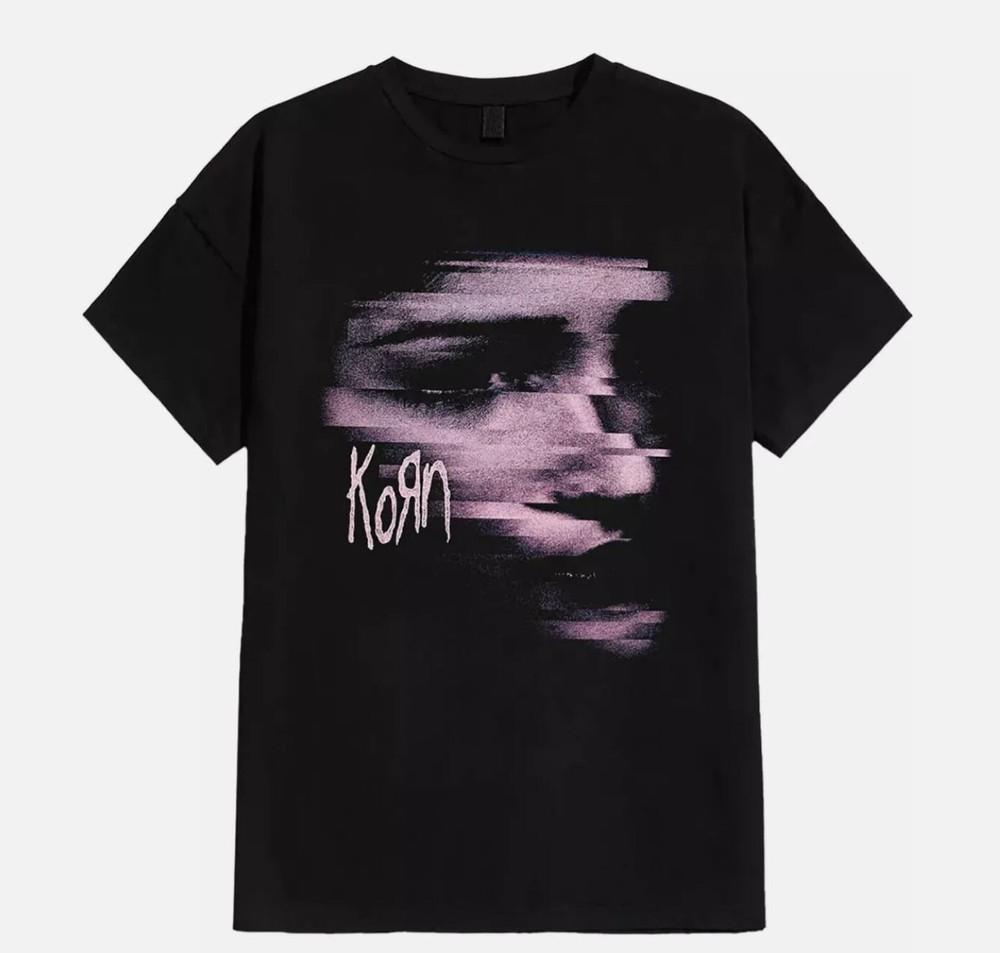 Группа Korn Разрезанное Лицо Топы Черный Унисекс Футболка S-5XL Унисекс Футболка S