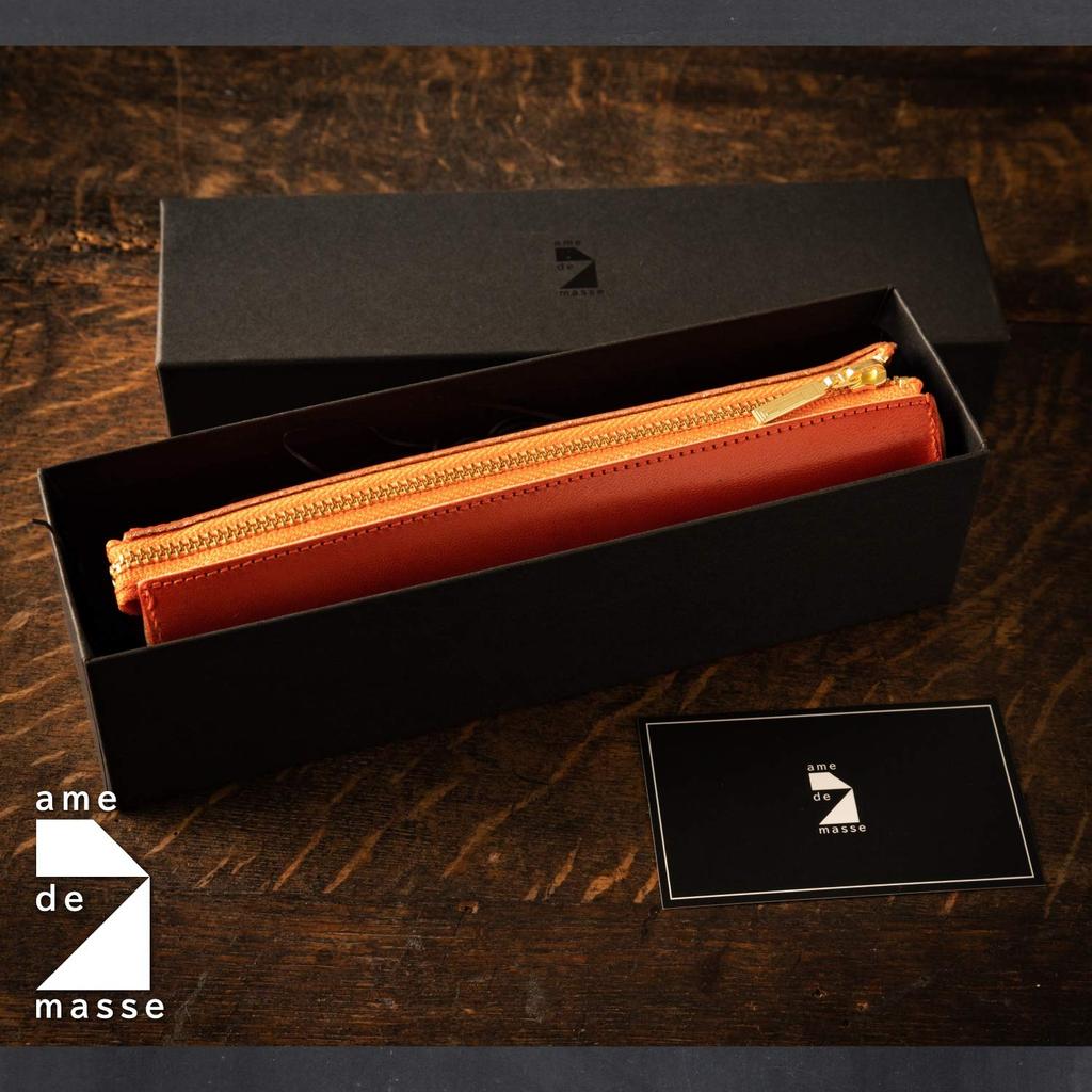 Am de Mas Round Pen Tochigi Genuine Made in Fits Fountain Orange Case, Leather, Leather, Japan, Cylindrical, Pens, Simple, Handmade, PC-020,
