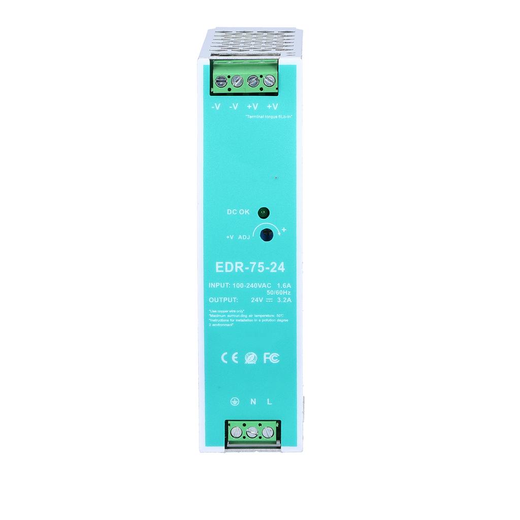 Rail Power DinRail Industrial Switching Supply Electrical DC 24V AC 100240V EDR7524