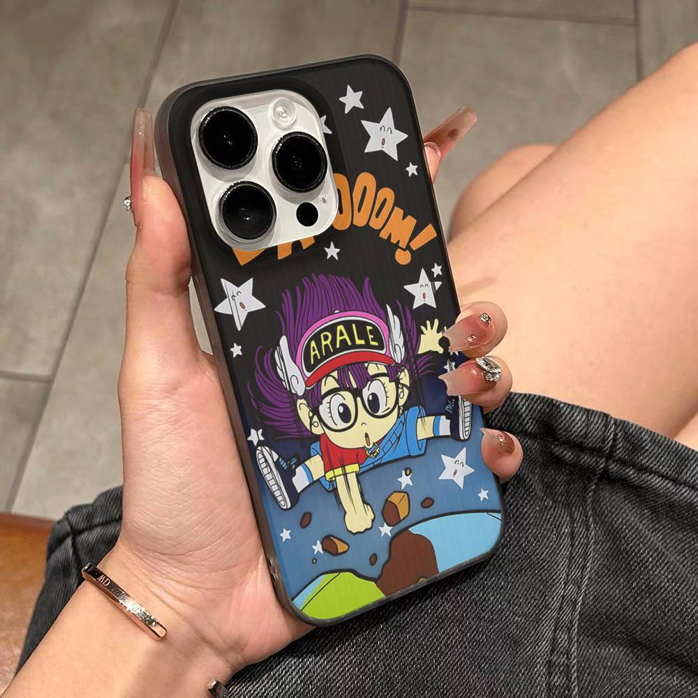 Cute K-Kawaii Dr. Slump For IPhone 15 16 17 14 13 12 11 Pro Max 16E 16 Plus 17 Air Corrugated Shockproof Phone Cover