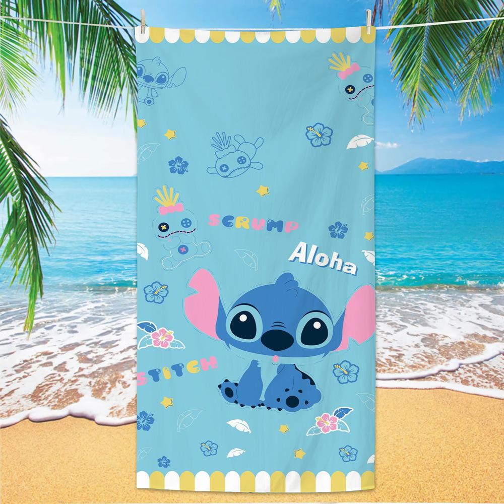 American Cartoon Figure Print Thick Microfiber Beach Towel Quick Dry Bath Blanket For Kids