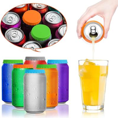 2Pcs Bottle Cover Reusable Silicone Can Lid Cover Leak-Proof Soda Beer Bottle Stoppers for Home Refrigerator