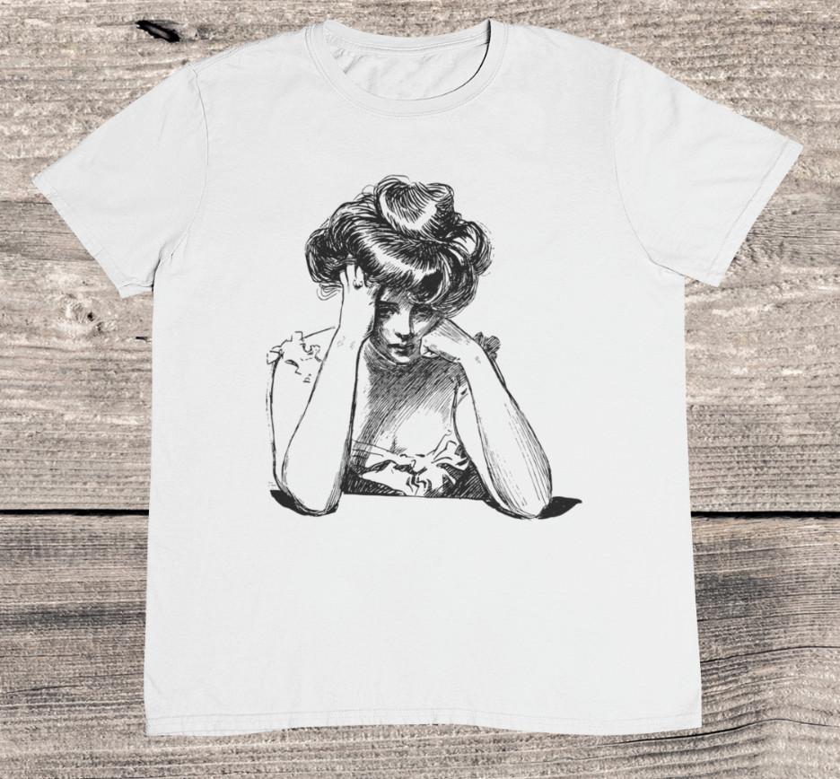 Vintage Depressed Lady T shirt - Hangover T shirt - %100 Premium Cotton Unisex T-Shirt S