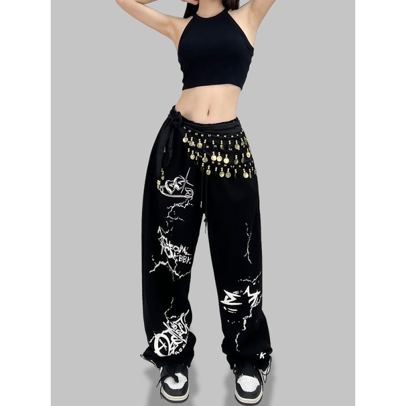 Trendy Thin Loose Hip Hop Graffiti Sweatpants for Summer