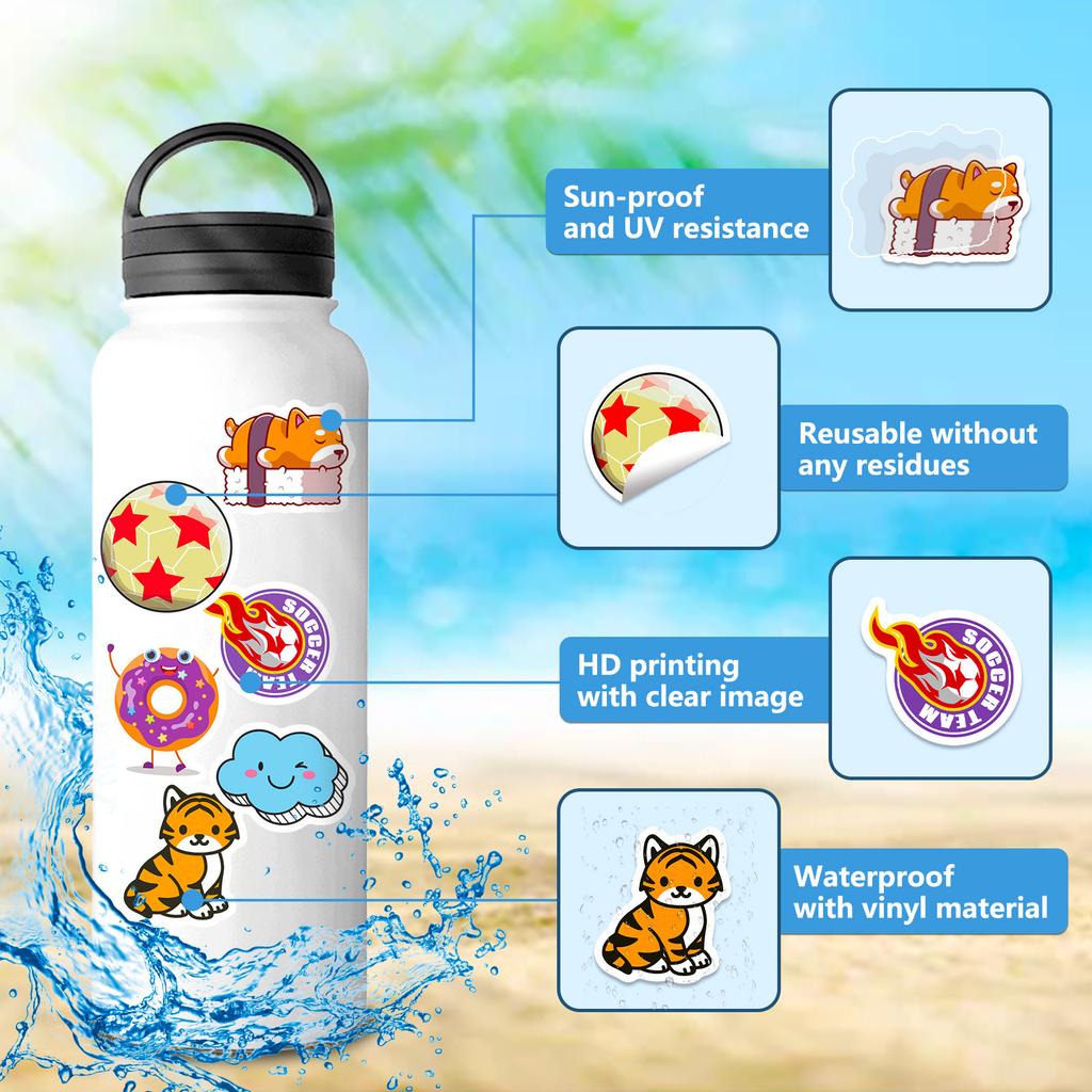 100 Small Size 4Cm Quicksand Countdown Mix And Match Sticker Girl Heart Vsco Graffiti Cartoon Cute