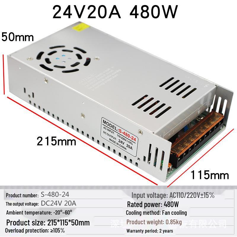 Multi-Voltage DC Switching Power Supply (220V To 5V-60V) for LED Strip Lights, Available In 360W, 400W, 500W Capacities.