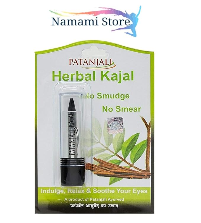 Patanjali Herbal Kajal Stick, Black, 3G, Matte Finish 3 GM