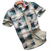 Summer Men's Shirt Short Sleeve Cotton Business Casual Half Sleeve Plaid Breathable Absorb Sweat T-shirt