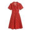 Plus Size Red Summer Dress for Pear-Shaped Women - Slimming Tea Break Style