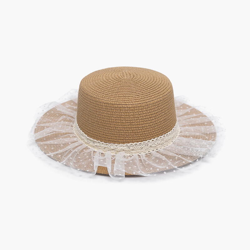 Damen Strand Look Band Punkt Chiffon Rattan Hut