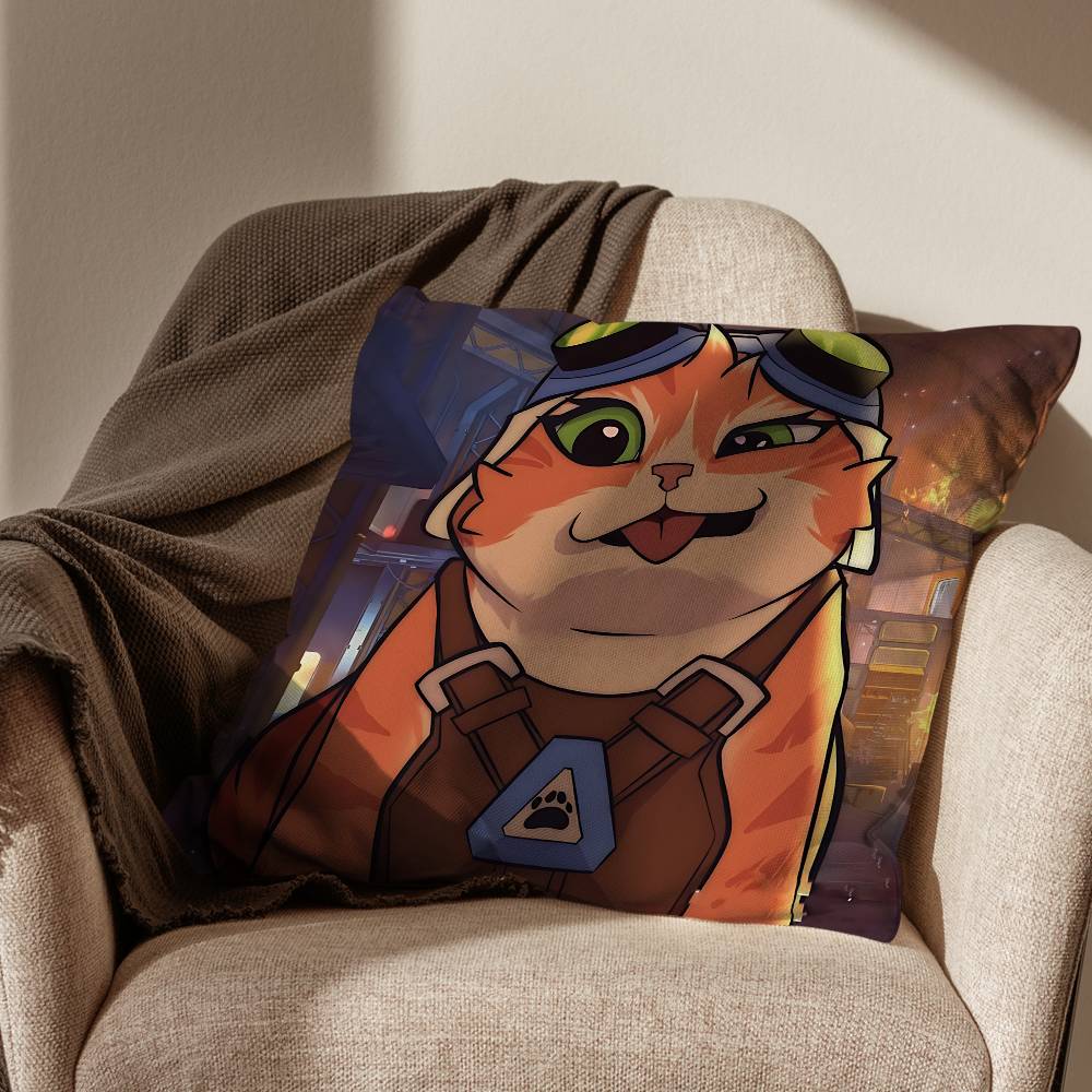 Game Jetpack Cat Overwatch Sierra Sombra Cushion Cover Suitable For Sofa Car Bedroom Office Cushions Decorative Pillow Case
