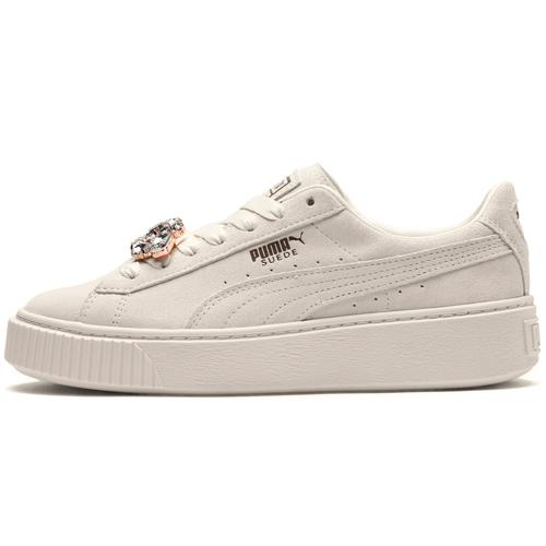 PUMA Suede Platform Gem Womens 367452-03 38.5 бежевый/белый