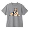 Unisex Artistic German Shepherd Graphic Tee Dog Lovers Casual Cotton T‑shirt