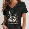 Fashion Cute Raccoon Tshirts Its Called Trash Can Funny Animal Tees New VNeck Ladies Tops Vintage Raccoon Womens Clothing