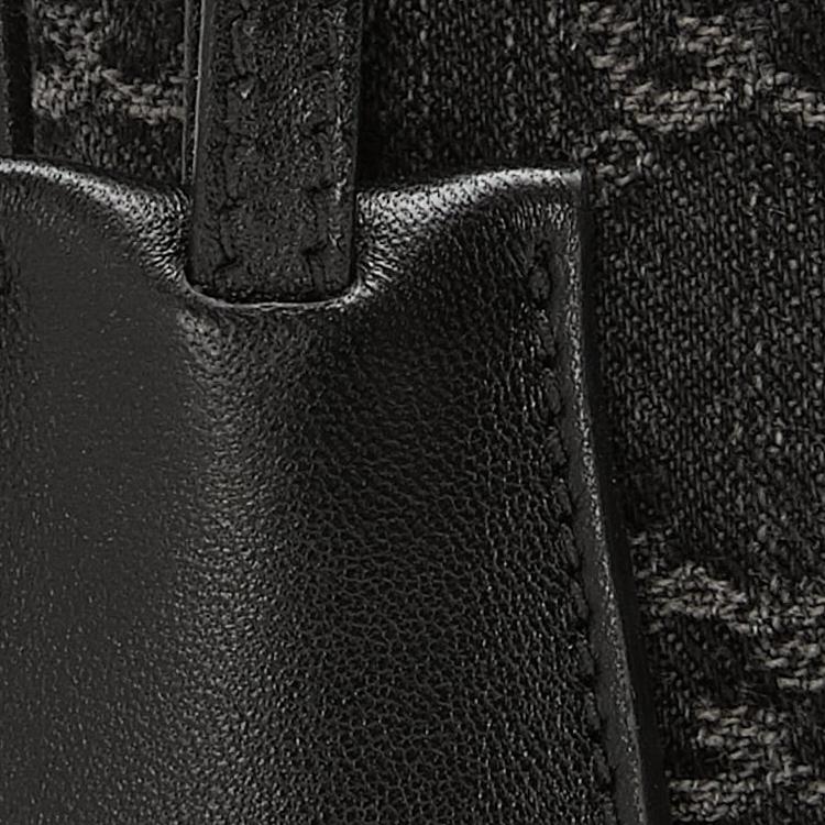 Gucci Horsebit Slim Series Double G Logo Zipper Closure Denim And Leather Trim Handbag Small Women Handbags Black Gray 774719-FACZ1-4952