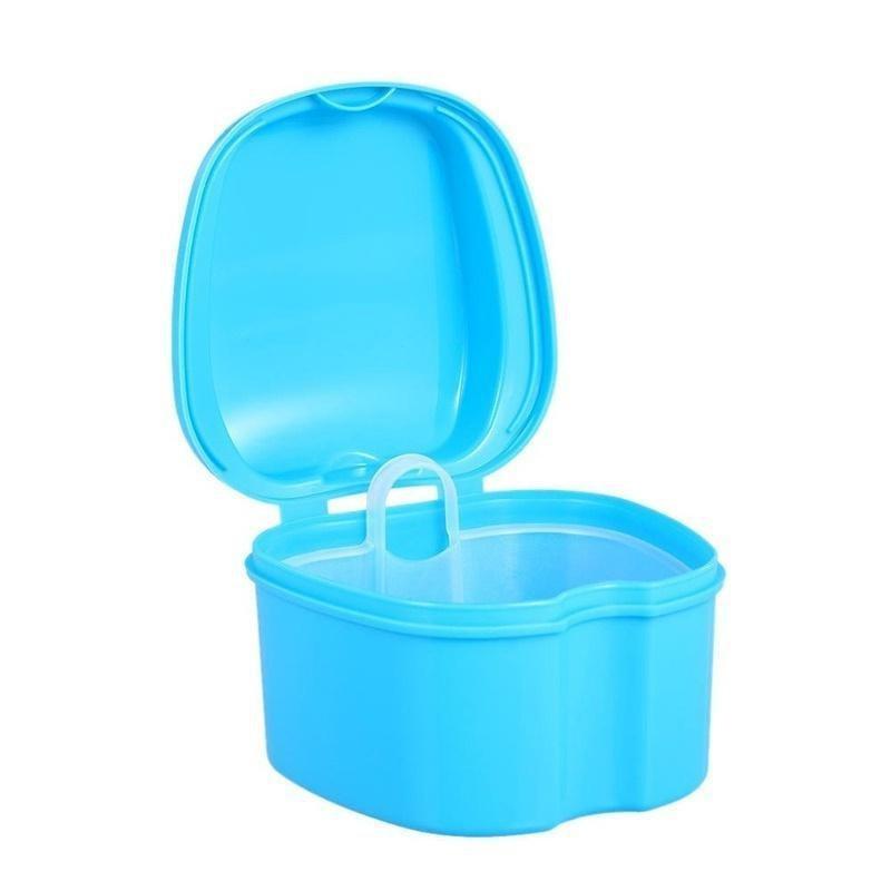 Dental Denture Box With Net Bath Case Container Tips Dentures Artificial False Teeth Storage Boxes Organizer Tooth Box Appliance