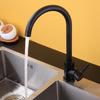 MDNG Black Rotatable Kitchen Faucet with Hot & Cold Mixer