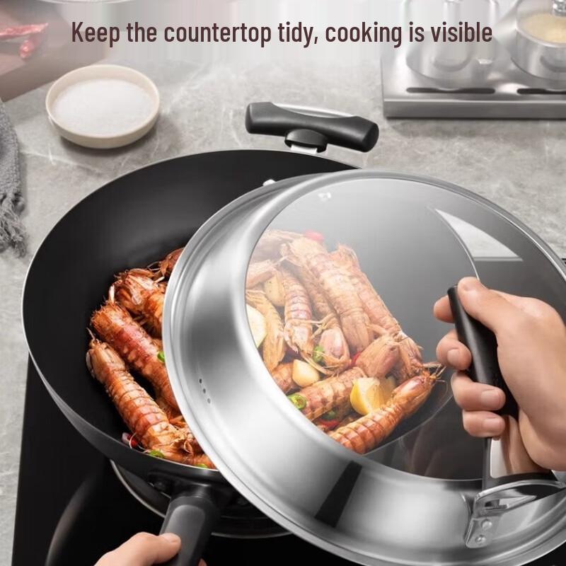 ASD Refined Iron Uncoated Flat-Bottom Wok