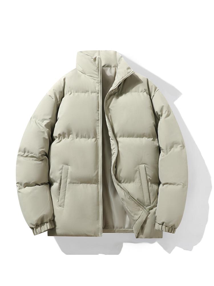 Unisex Trendy Stand Collar Thick Puffer Jacket - Winter Cotton-Padded, Loose Fit for Men and Women