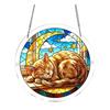 Stained Glass Suncatcher, Acrylic Puzzle Hanging Decoration, 7.48 Inch Round DIY Kit for Adults, Relaxing Craft Gift for Women Moms Puzzle Lovers