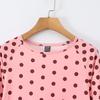 European and American style, new women's clothing, foreign style, fashionable polka dot high elastic long-sleeved T-shirt 0264-034
