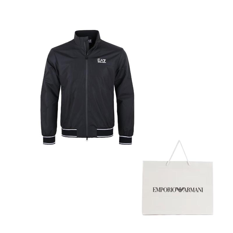 Emporio Armani FW23 EA7 Kollektion, Buchstabendruck Stehkragen Fleecegefüttert Reißverschlüsse Jacke Herren 6RPB07-PN27Z-1716