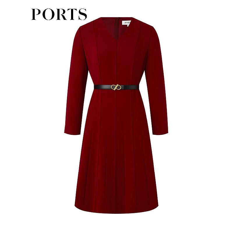 PORTS Women's 3D Pleated V-neck Midi Dress