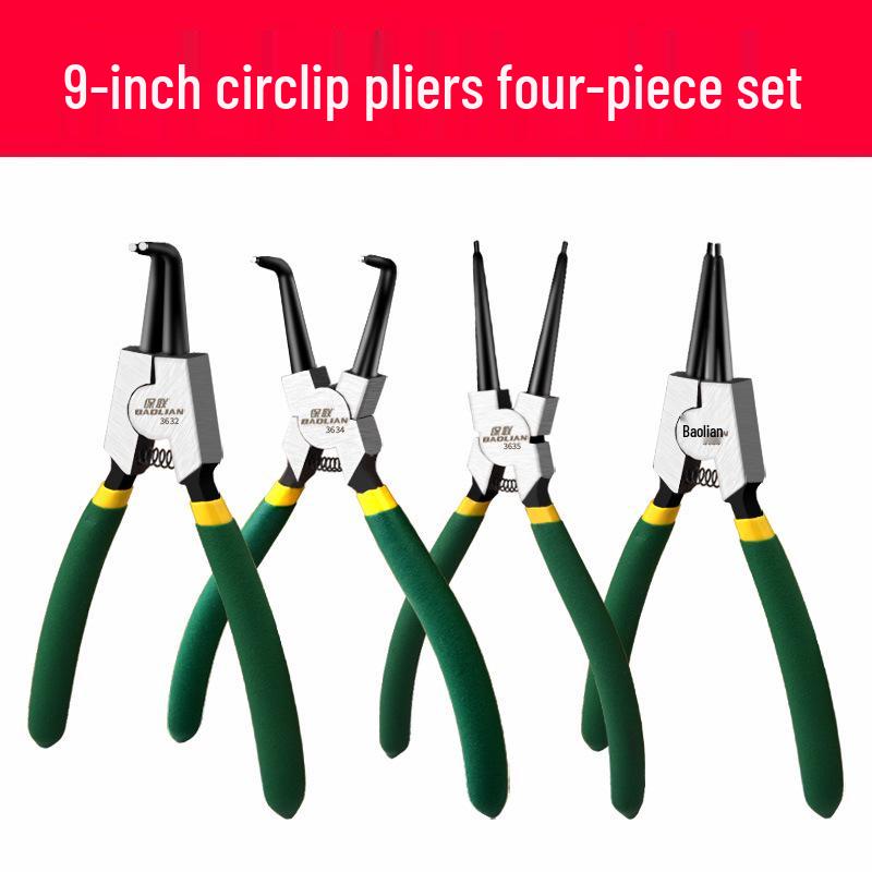Multifunctional Yellow Retaining Ring Pliers Set: Internal & External Circlip and Spring Pliers