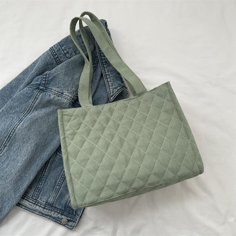 Chic Korean Style Canvas Tote Bag For Women Available In Black Beige And Gray