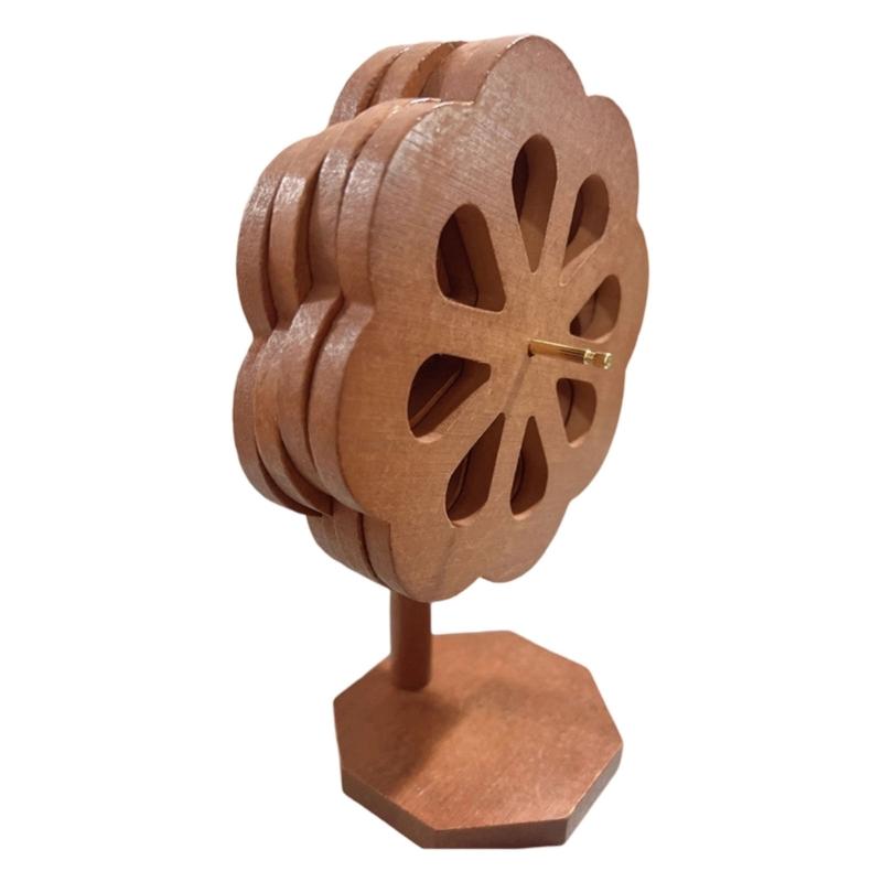 Decorative Windmill Shape Bamboos Trivet with Stand Heatproof Pot Pan Pad For Dining Table Kitchen Essential
