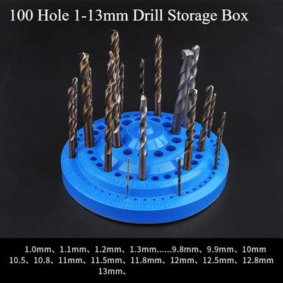 1Pcs Drill Storage Box Rotary Tool Bit Holder, Mandrel Bench Tool Holes Screwdriver Bit Holder 100 Hole  Drill Head Storage Case