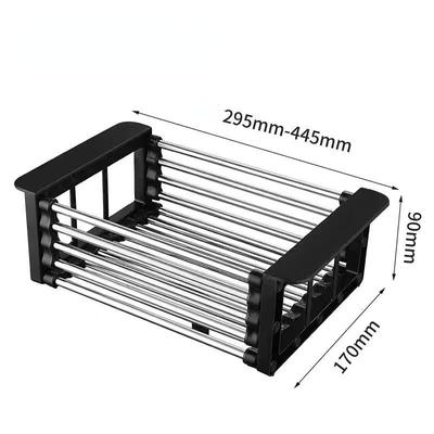Sink Dish Drying Rack Kitchen Organizer Sink Drain Basket Vegetable Fruit Holder Storage