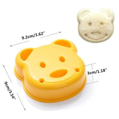 1/2pcs Sandwich Cutter and Sealer Bear Shape Sandwich Mold Cutter Cartoon Bread Sandwich Shaper DIY Biscuit Cookie Cake Mould