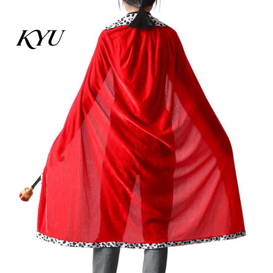 Theme Park Dressing Gear King Robe Costume for Kids Adults, Velvet Queen Royal Cosplay Cape, Medieval Role Play Adults Viking Prince Dress Up