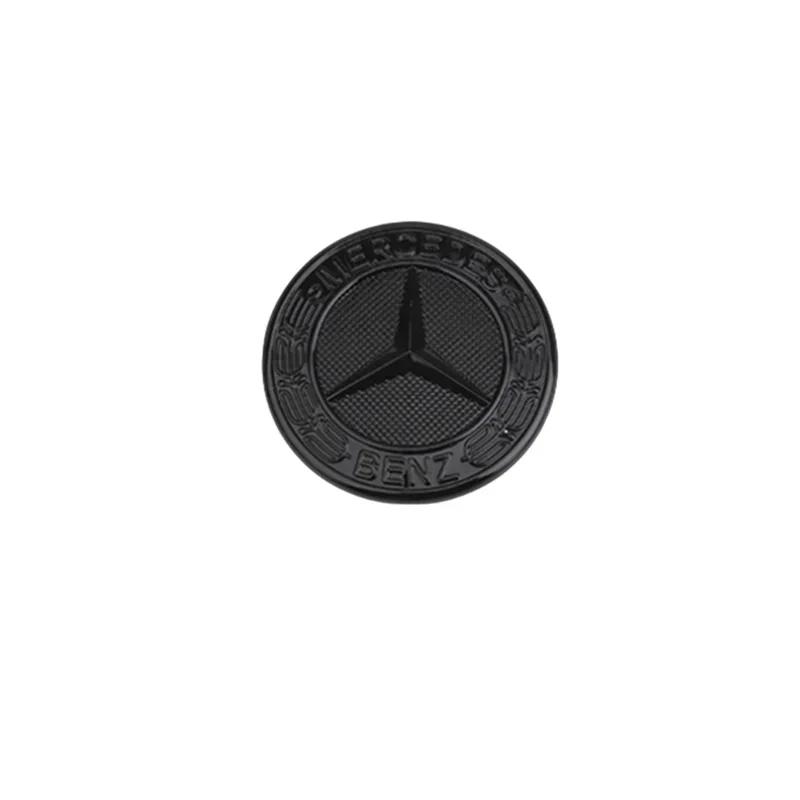 HGQ5 Car Front Engine Hood Emblem 42mm-Curved 38mm-Flat ABS Badge for Mercedes Benz C Class E Class C200 E260 E300L S400L Label