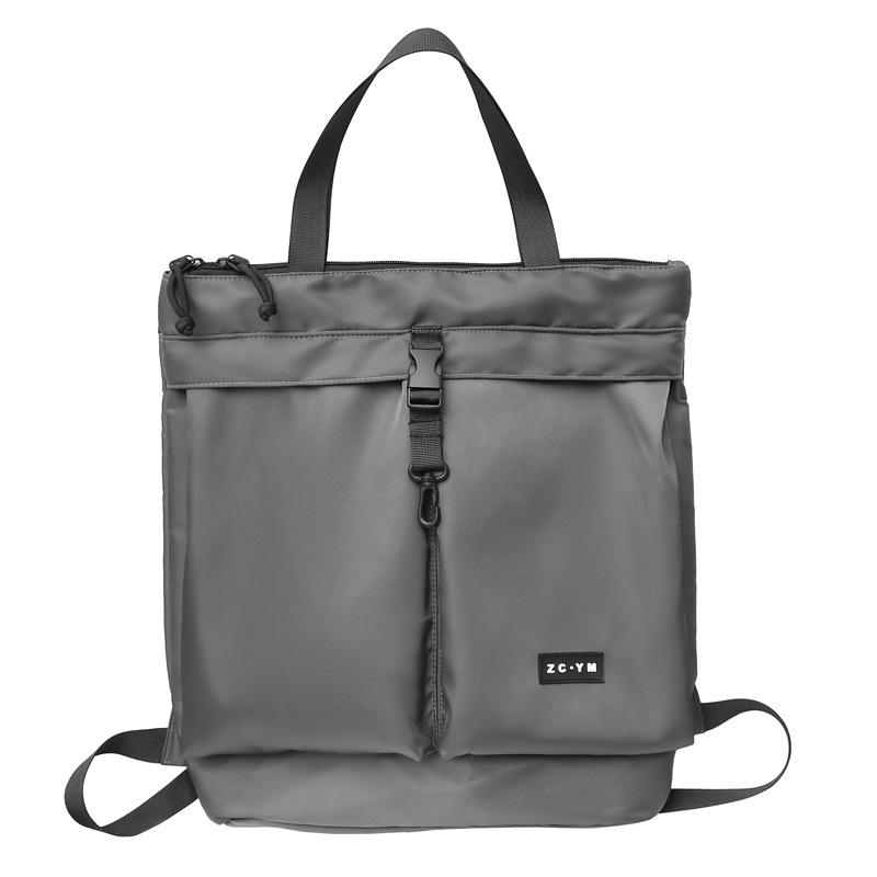 

Рюкзак для мужчин и женщин, сумка для поездок на работу, однотонная повседневная сумка-тоут через плечо, большой вместимости, из нейлона с защитой от брызг, модный