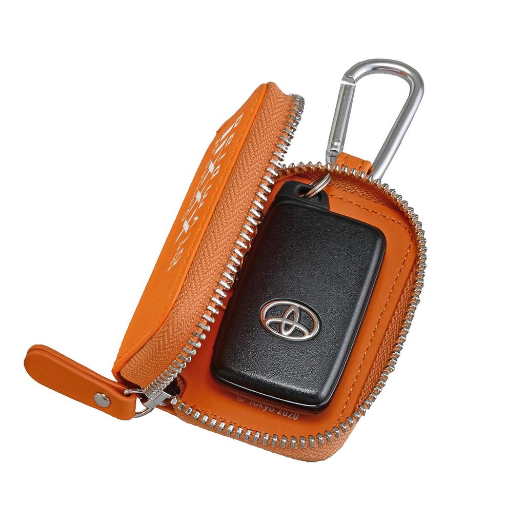 Official Tokyo 2020 Licensed Smart Key Case TK24 Orange Olympic Emblem by SEIWA