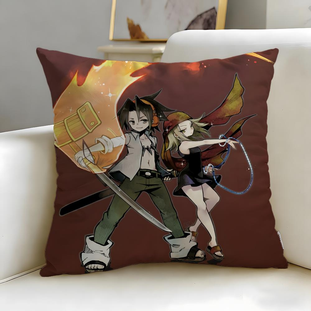 anime Shaman King Cushion Cover Soft EasyWash Pillow Case Versatile for Couch Bed Travel and Office