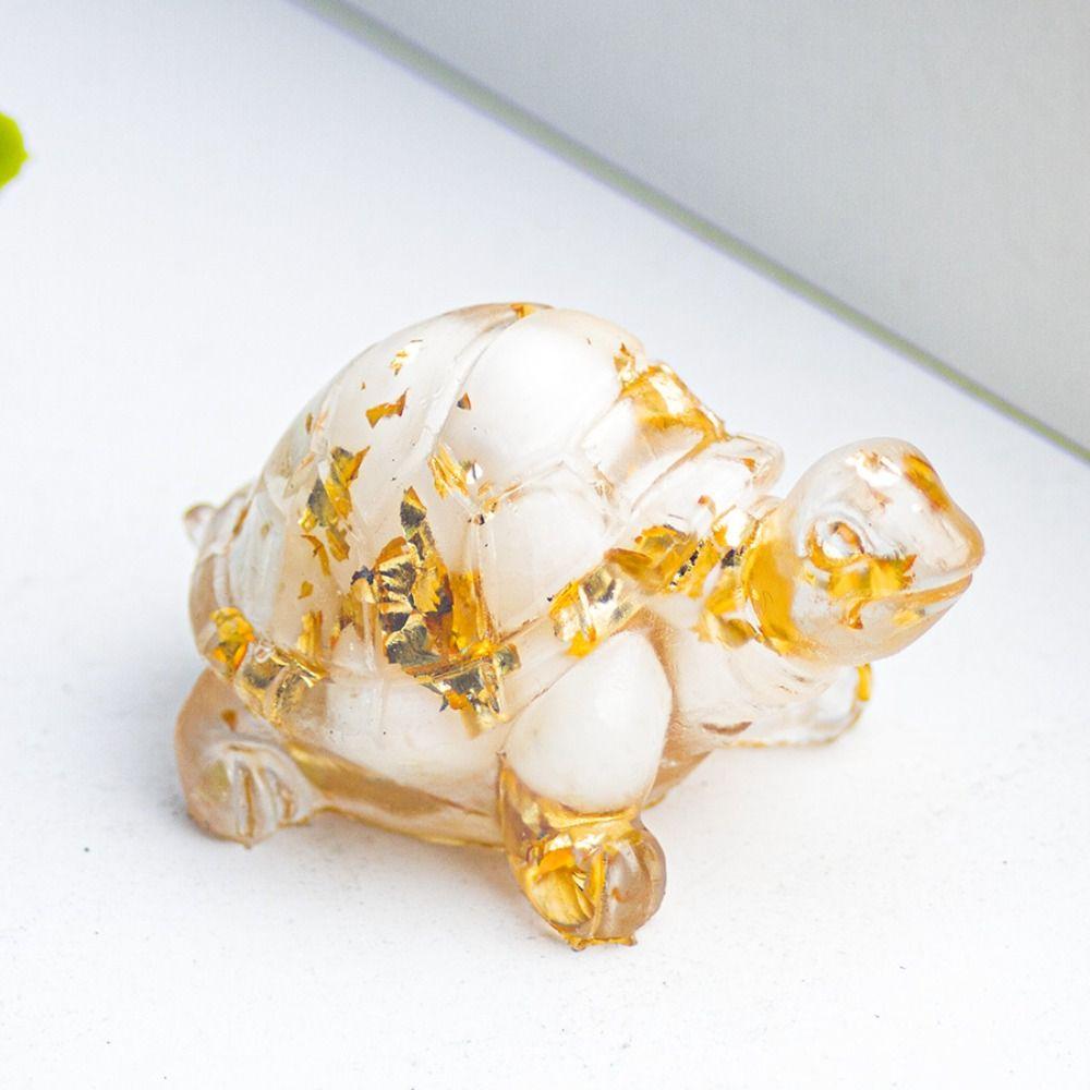 Schildkröte Taschenschildkröte Figur Tiere Kristall Epoxid Schildkrötenstatue Steine Skulptur Büro