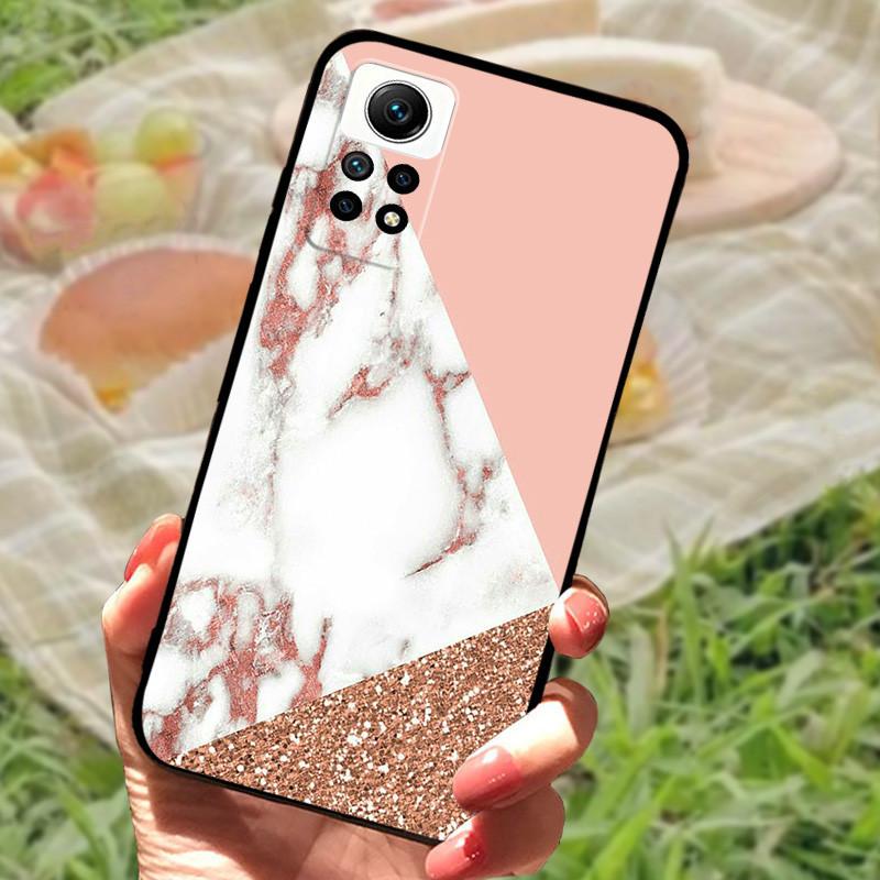 For Redmi Note 12 Pro 4G Case Silicone Soft Marble Black Bumper Funda Coque For Xiaomi Redmi Note 12 Pro Protective Phone Cover