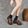 Platform shoes women's autumn and winter square buckle waterproof table muffin and one-pedal single shoes four-season shoes
